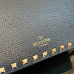 Valentino Small Rockstud Grainy Calfskin Crossbody Bag With All-Over Studs Black